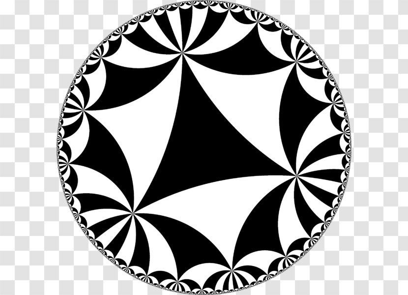 Hyperbolic Geometry Tessellation Poincaré Disk Model Space Plane - Triangle Group Transparent PNG