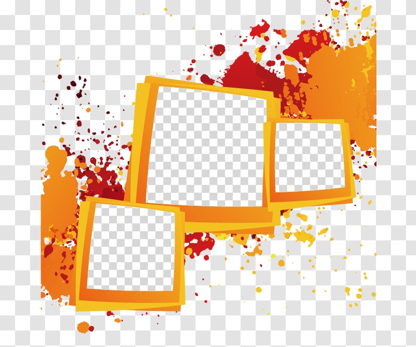 Ink - Text - Cool Yellow Box Border Transparent PNG