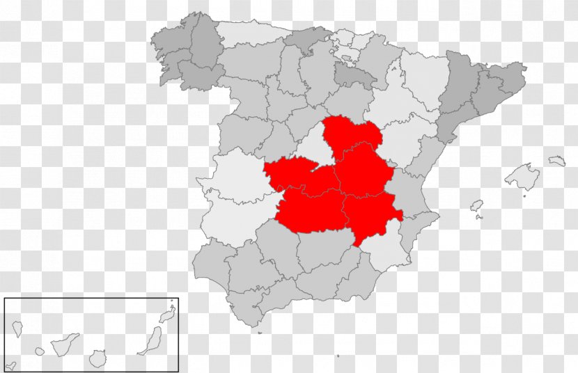 Castilla–La Mancha León Autonomous Communities Of Spain Blank Map - Researchgate Gmbh Transparent PNG