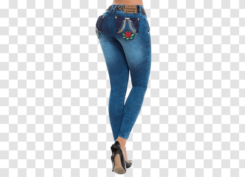 Jeans Denim Waist Leggings Electric Blue - Trousers - Brazilian Style Transparent PNG