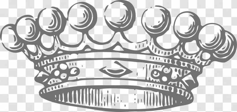 Crown Black And White - Silver - Vector Transparent PNG
