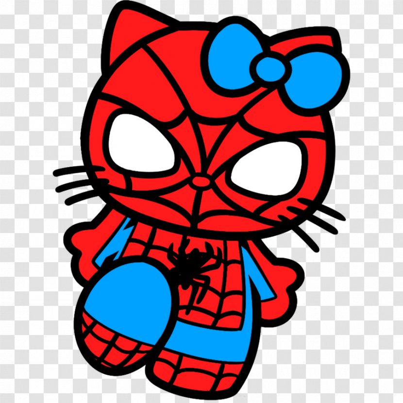 Spider Man Hello Kitty Drawing Art Fictional Character Cute Spiderman Transparent Png