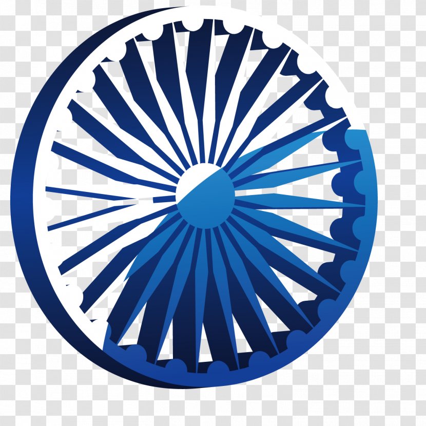 The Red Fort Wheel Flag Of India Ashoka Chakra - Cobalt Blue - Vector Art Car Transparent PNG