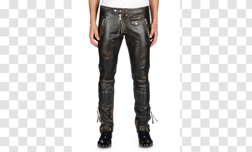 Jeans Pants Leather Jacket Lederhosen - Motorcycle Transparent PNG