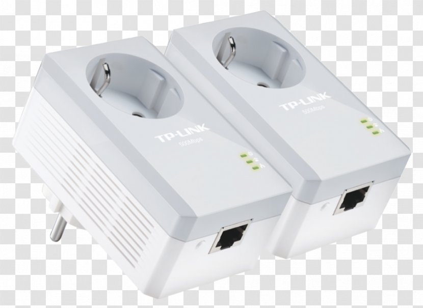 Power-line Communication HomePlug TP-Link Adapter PowerLAN - Electronic Device - Power Plug Transparent PNG