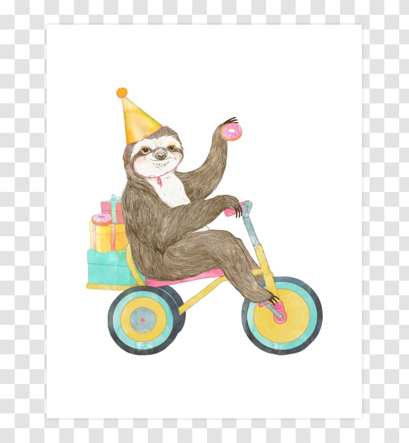 Sloth Birthday Greeting & Note Cards T-shirt Transparent PNG