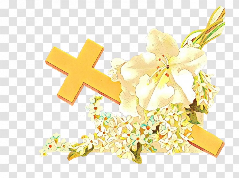 Clip Art Cut Flowers Christian Cross - Drawing - Floral Design Transparent PNG