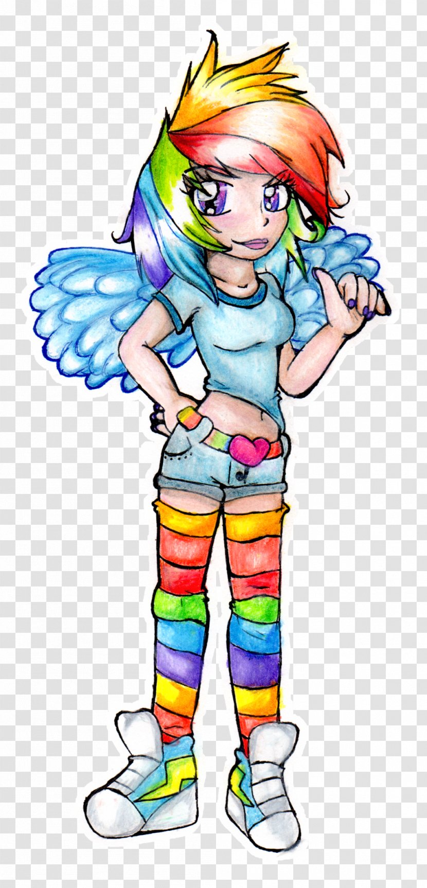 Rainbow Dash Human Art Drawing My Little Pony - Flower - Lolly Transparent PNG