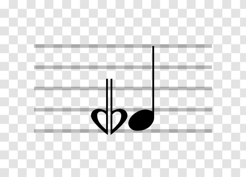 Flat Doble Bemol Accidental Musical Notation - Silhouette - Note Transparent PNG