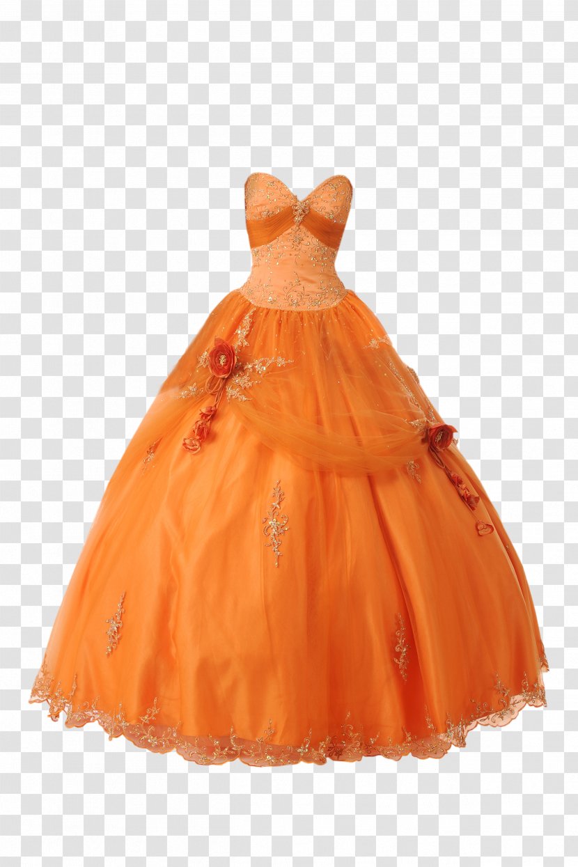 Dress Orange Wedding Clothing Red - Rojo Naranja Transparent PNG