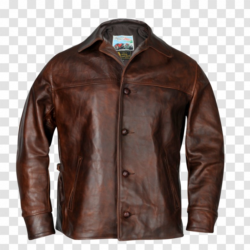 Leather Jacket Flight Sheepskin - Collar Transparent PNG