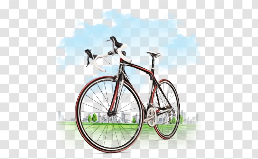 Watercolor Background Frame - Bicycle Wheel - Road Cycling Steel Transparent PNG