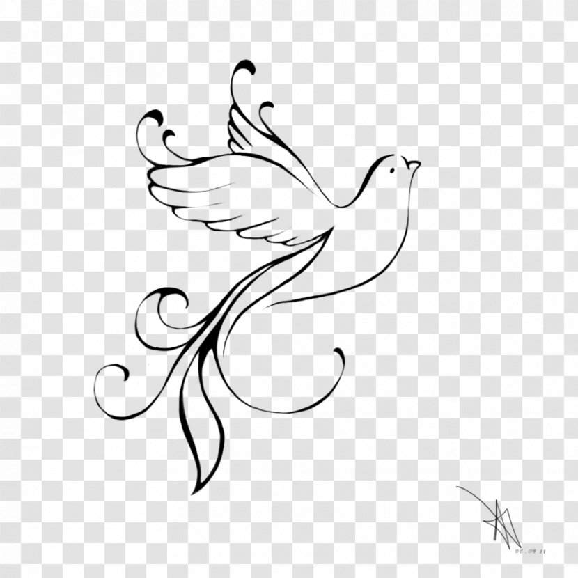 Columbidae Drawing Sketch - Tattoo - Tatoo Transparent PNG