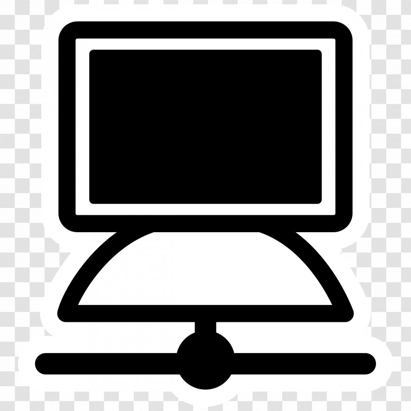 Computer Terminal Emulator Clip Art - Television Set - Mono Transparent PNG