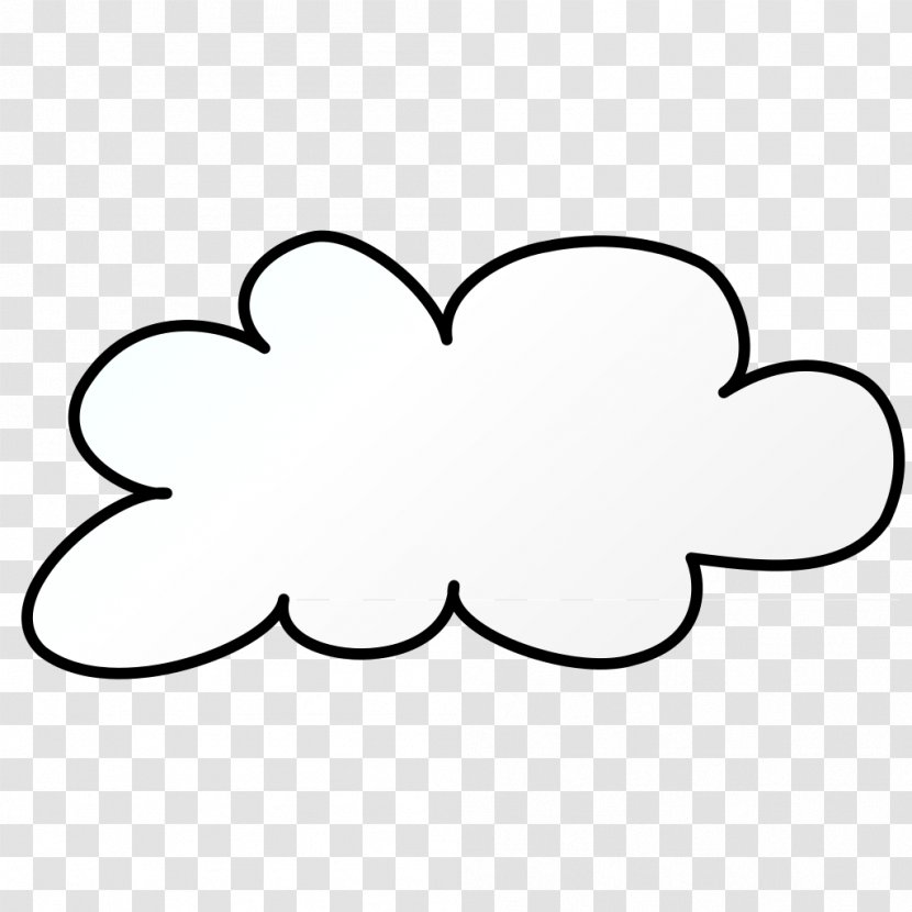 Cloud Computing Clip Art - Black And White - Disappear Transparent PNG