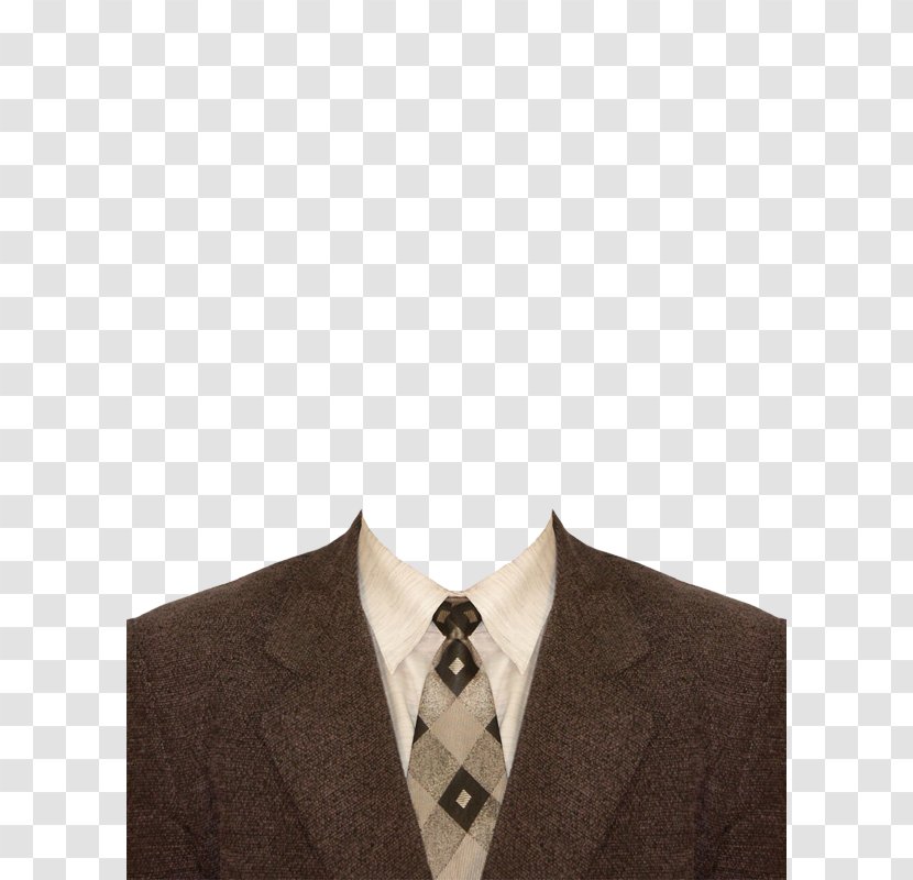 Suit Template Shirt - Beige - Flower Brown And Tie Transparent PNG