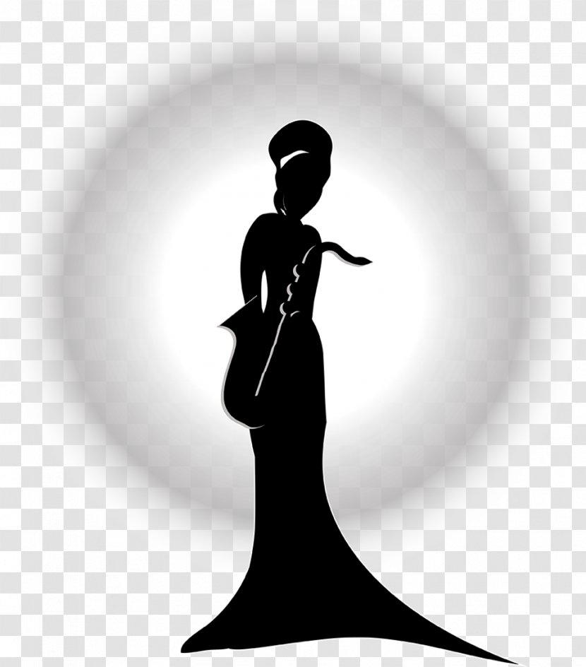 Silhouette Woman Female - Black And White Transparent PNG