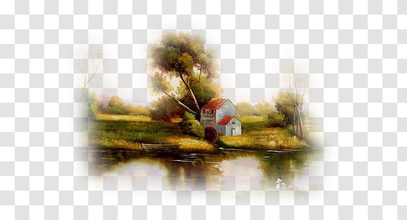 Watercolor Painting Landscape Desktop Wallpaper - Home Page Transparent PNG