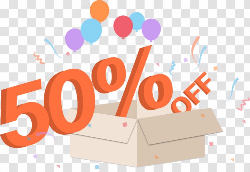 Discounts And Allowances Retail Promotion Coupon - 50 % Off Transparent PNG