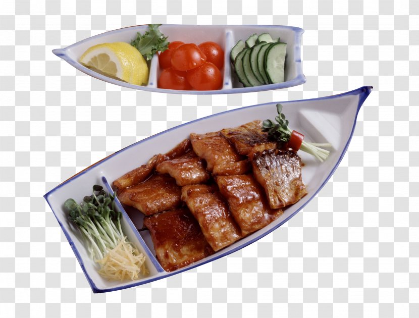 Barbecue Fish Dish - Roasting - A Partition Of On Plate Transparent PNG