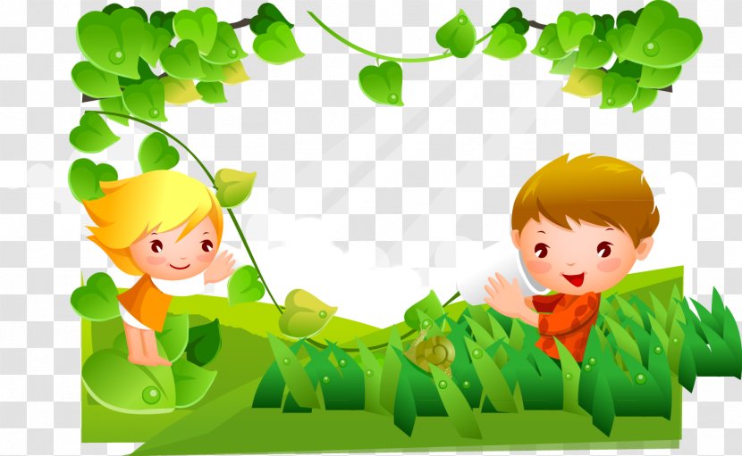 Cartoon Child Illustration - Play - Happy Time Vector Field Transparent PNG