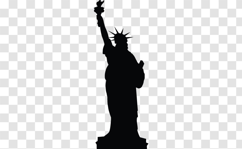 Statue Of Liberty Silhouette - Black And White Transparent PNG