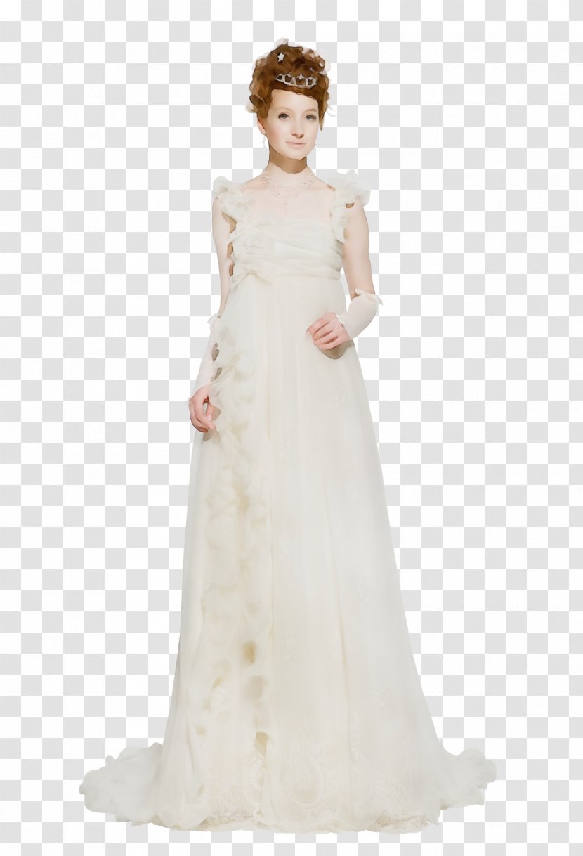 Wedding Watercolor - Neck - Waist Strapless Dress Transparent PNG