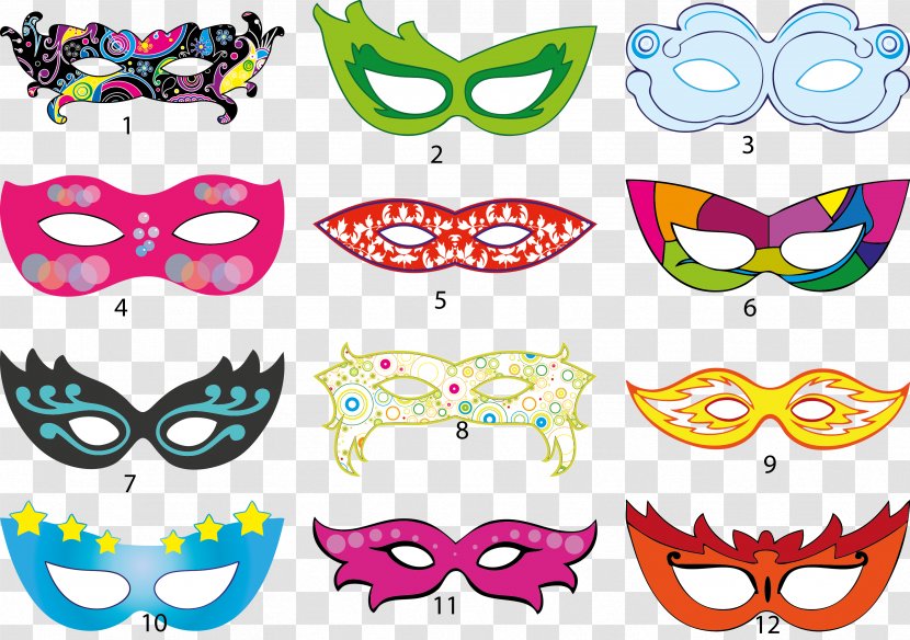 Mask Harlequin Carnival Costume Clip Art - Eyewear - High-tech Transparent PNG