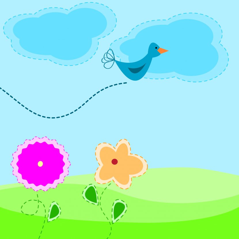 Cartoon Spring Clip Art - Duck - Flowers Transparent PNG