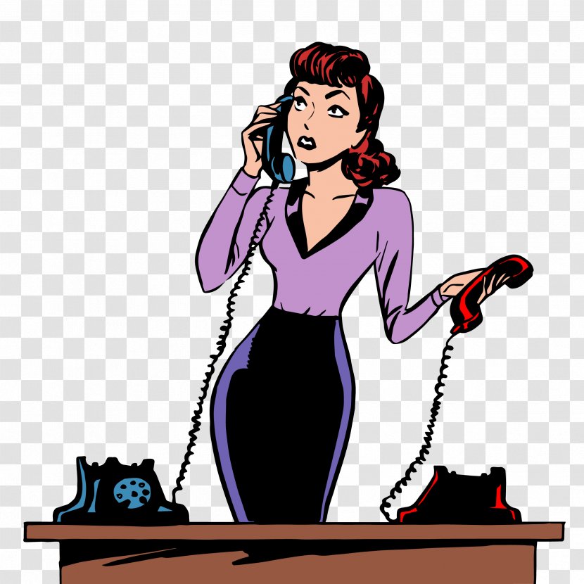 Royalty-free Secretary Clip Art - Flower - Call The Woman Transparent PNG