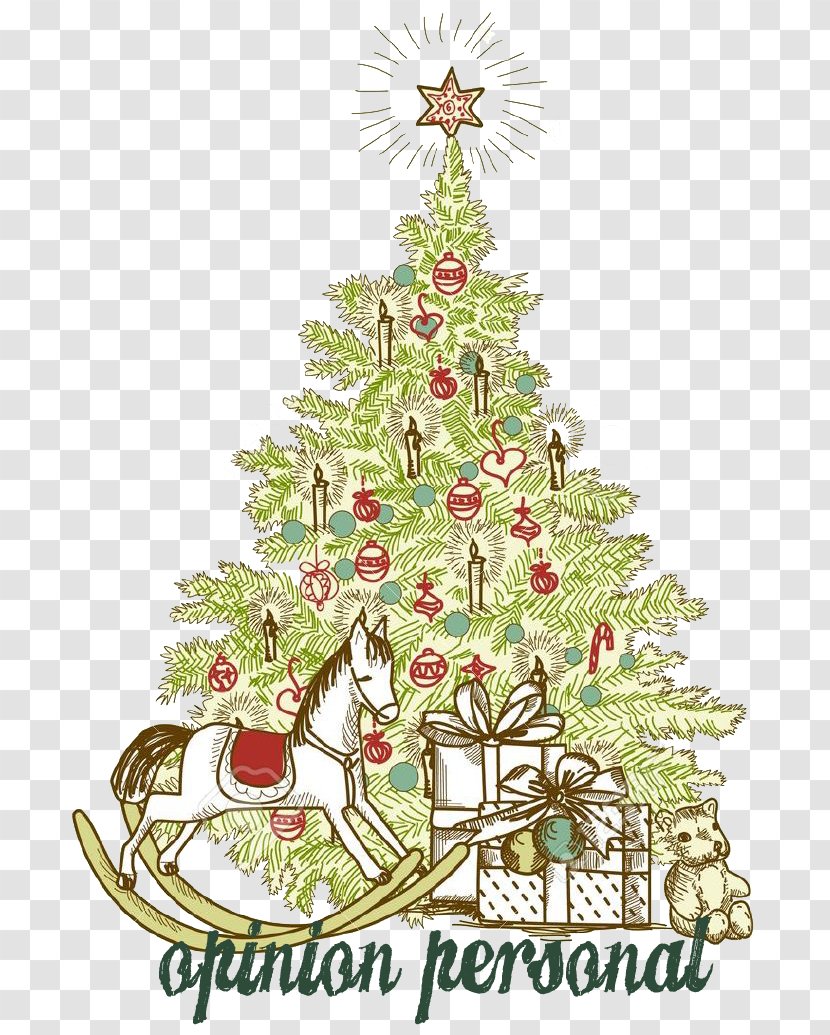Christmas Tree Card Kerstkrans - Evergreen Transparent PNG