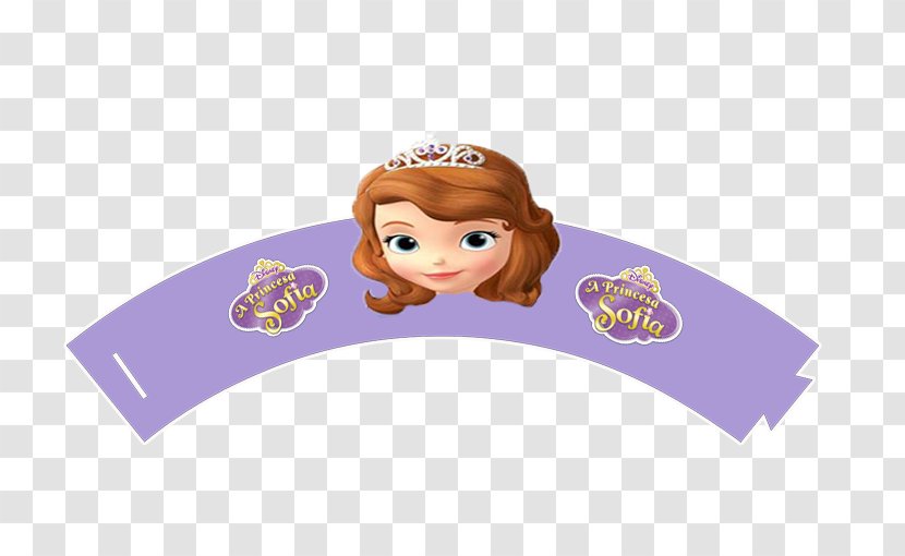 Cupcake Party Birthday Convite Label - Sofia The First Transparent PNG
