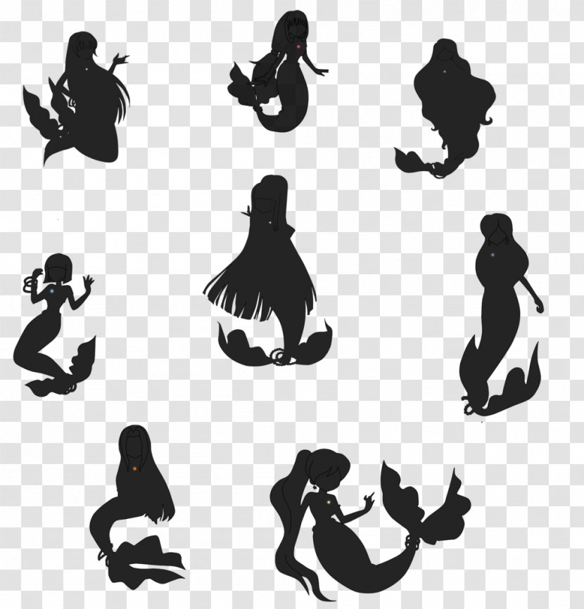 The Little Mermaid Lucia Nanami Silhouette Melody Pichi Pitch - Stencil - Rock Band Live Performances Vector Silhouettes Transparent PNG