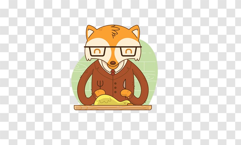 Fantastic Mr Fox Illustrator Illustration - Cartoon - Glasses Dining Transparent PNG