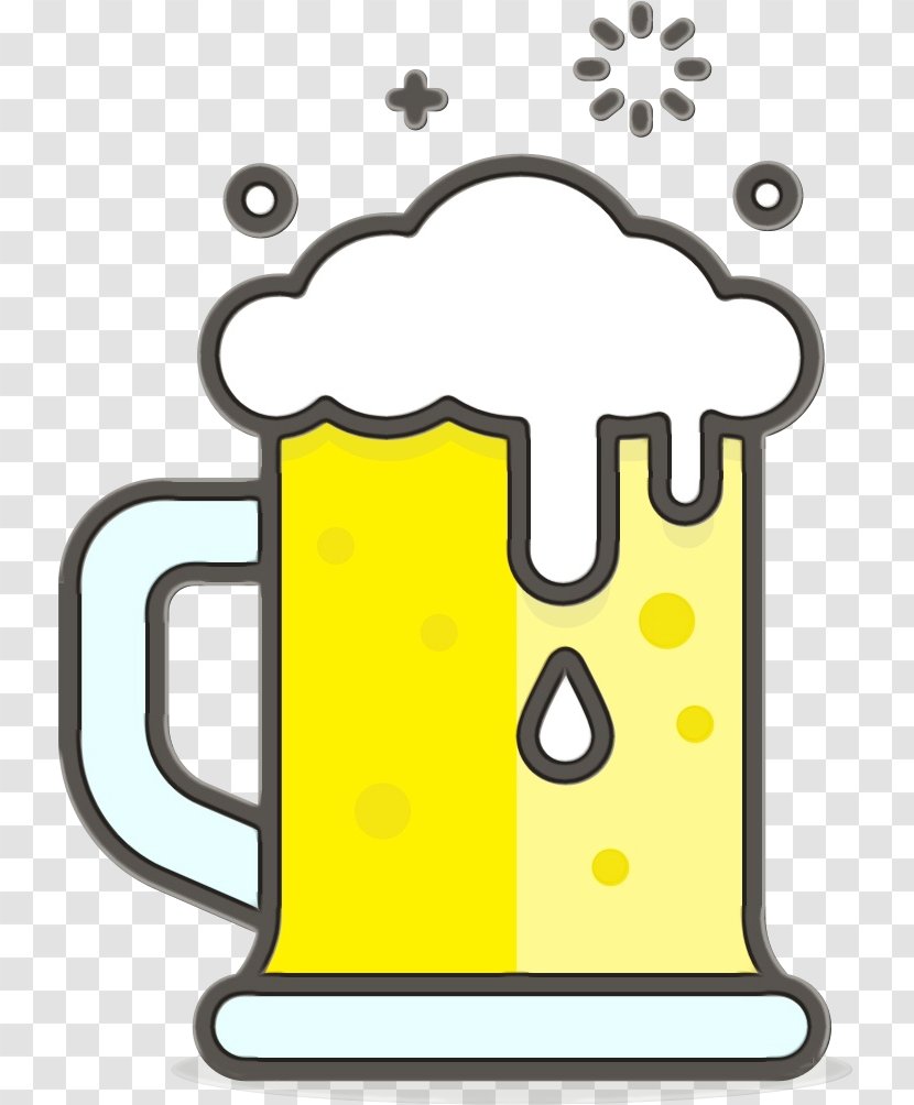 Glasses Background - Craft Beer - Line Art Yellow Transparent PNG