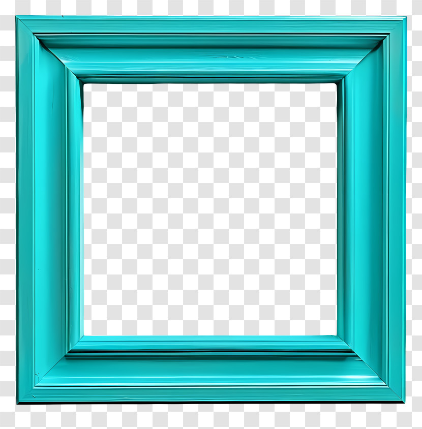 Photo Frame - Stylish Turquoise Picture Frame Transparent PNG