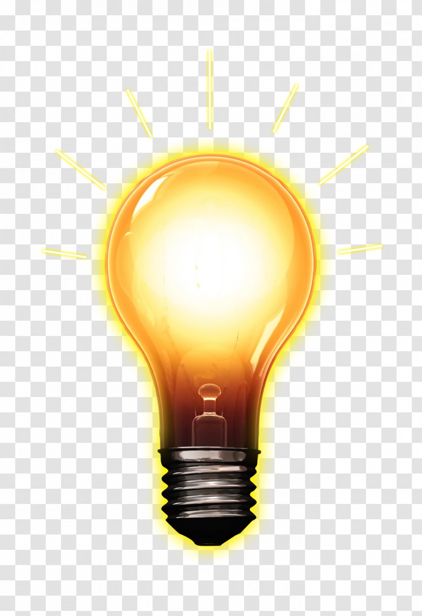 Incandescent Light Bulb Lamp Fixture - Golden Emitting Transparent PNG