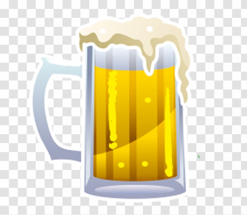 Beer Glassware Drink Bottle - Wine Glass - Yellow Transparent PNG