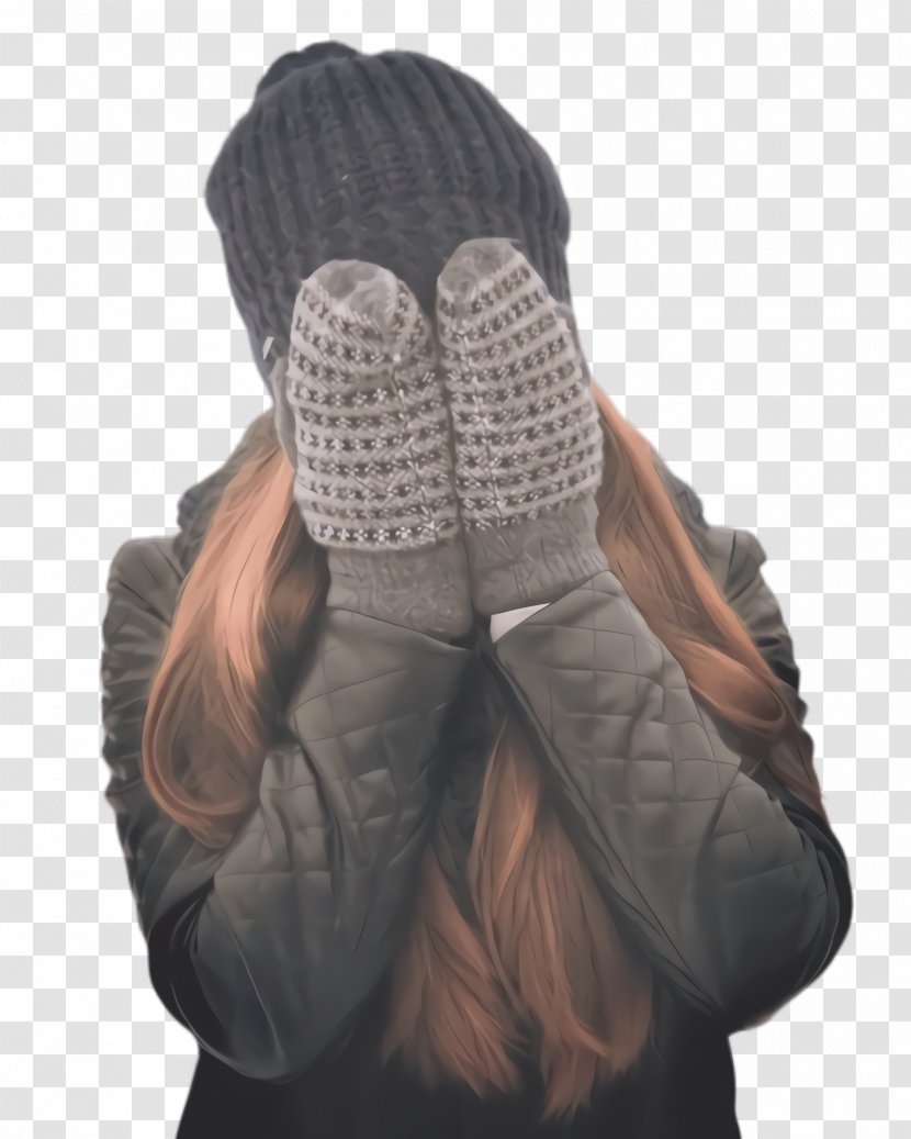 Winter Girl - Glove - Beanie Cap Transparent PNG