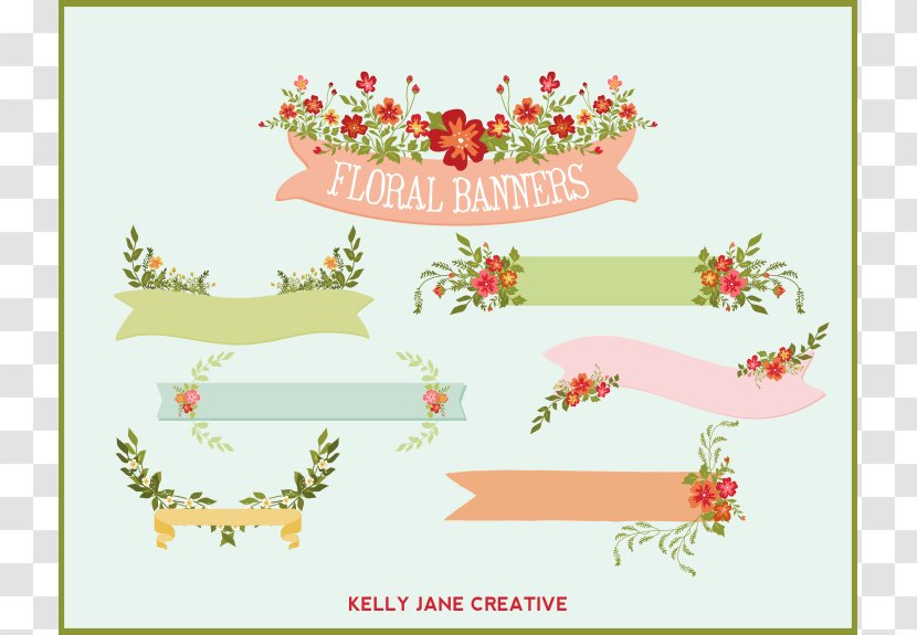 Wedding Invitation Paper Flower Banner Clip Art - Ribbon - Jane Cliparts Transparent PNG