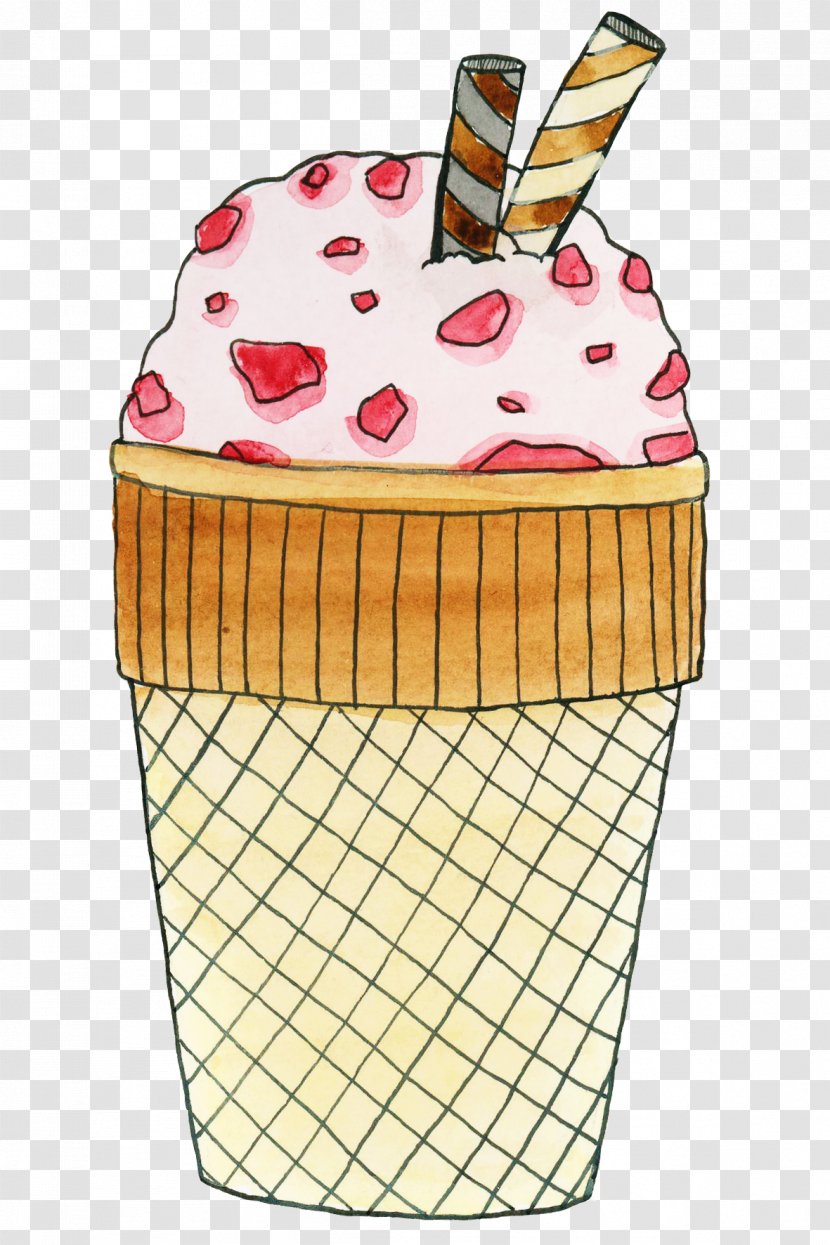 Ice Cream Cones Strawberry Rail Transport Passenger Car Cupcake - Baking Cup - Design Transparent PNG