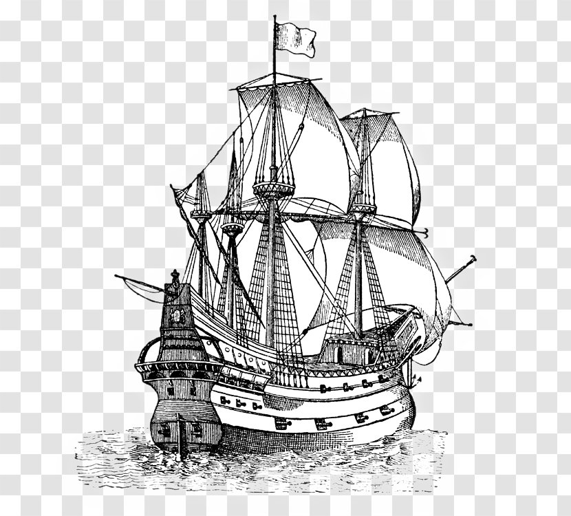 Clip Art Sailing Ship Vector Graphics A Pirate - Windjammer Transparent PNG