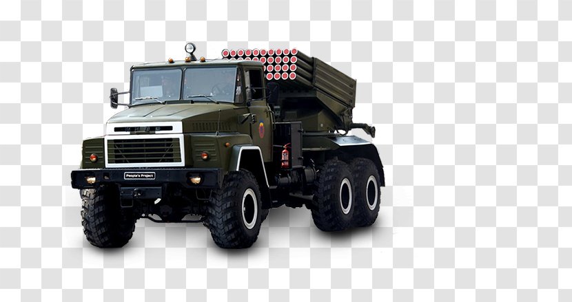 KrAZ-260 BM-21 Grad Multiple Rocket Launcher Truck - Tire Transparent PNG