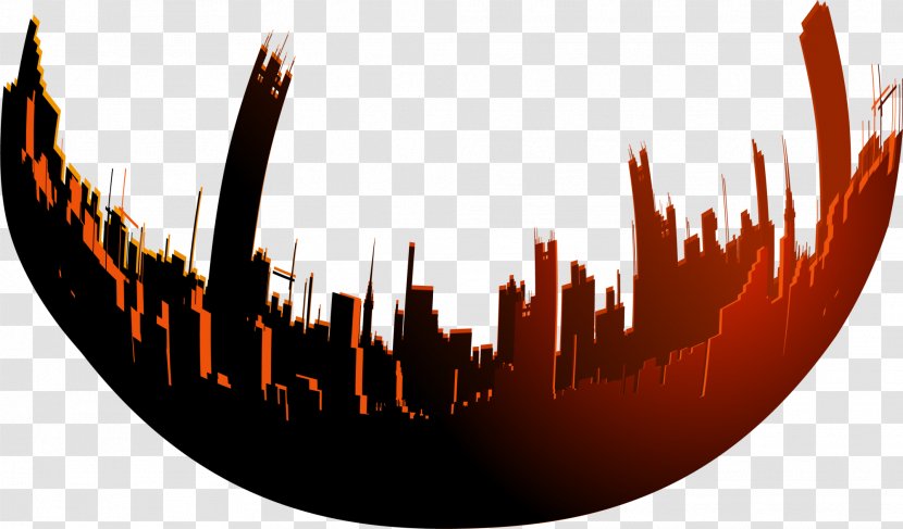 Download Icon - Free Software - Red Circle City Transparent PNG