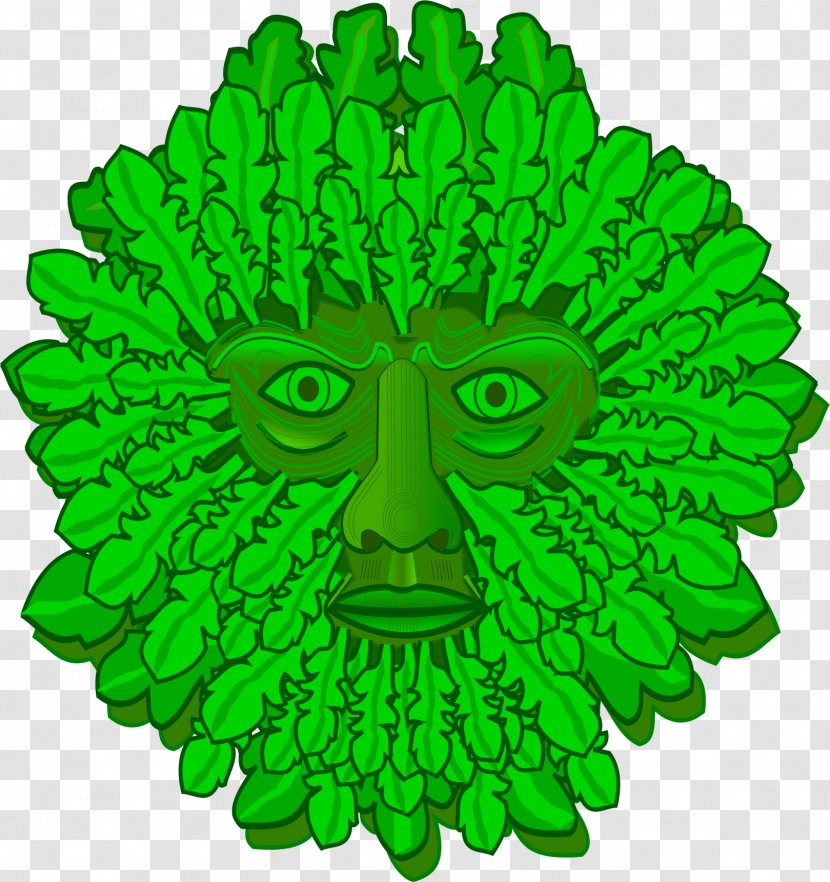 Green Man Symbol Clip Art - Spring Flower Transparent PNG
