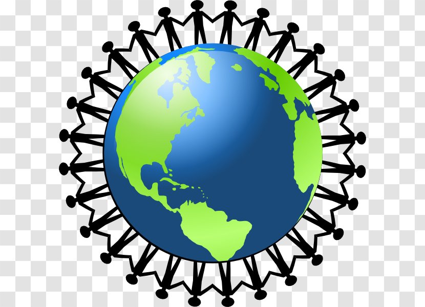 Globe World Free Content Clip Art - Cartoon People Holding Hands Transparent PNG