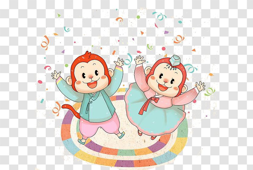 Monkey Illustration - Baby Toys - Cartoon Material Transparent PNG