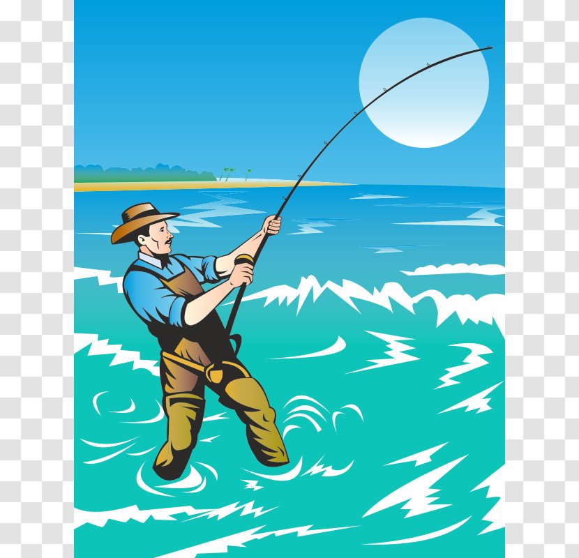 Fishing Rods Fisherman Clip Art - Sports Equipment Transparent PNG