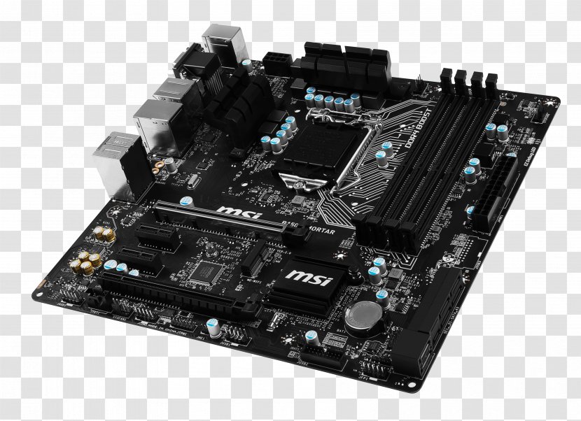 LGA 1151 Motherboard MicroATX MSI Z170M MORTAR Chipset - Electronics Accessory - Computer Transparent PNG