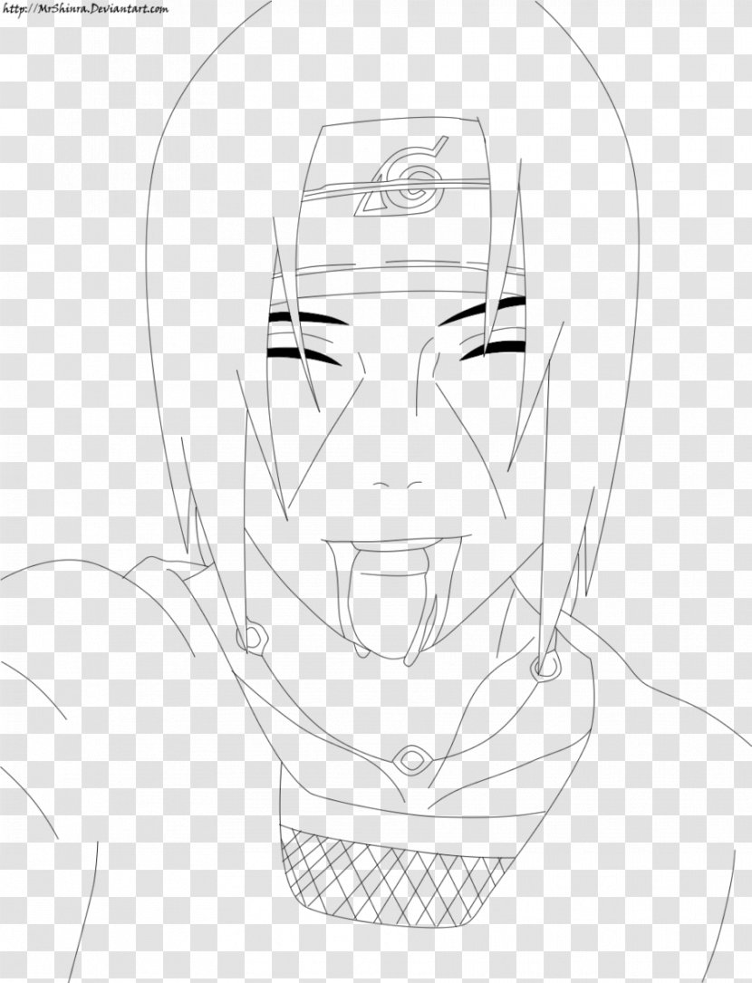Itachi Uchiha Jiraiya Line Art Drawing Sketch - Naruto Transparent PNG